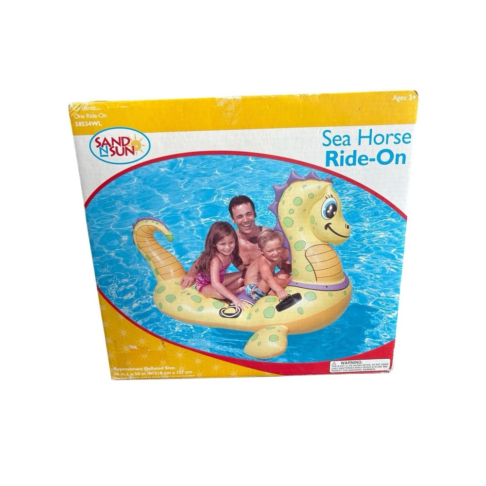 Sand N Sun Intex Wet Set Sea Horse Ride-on Pool Float Toy Inflatable 86x50 New